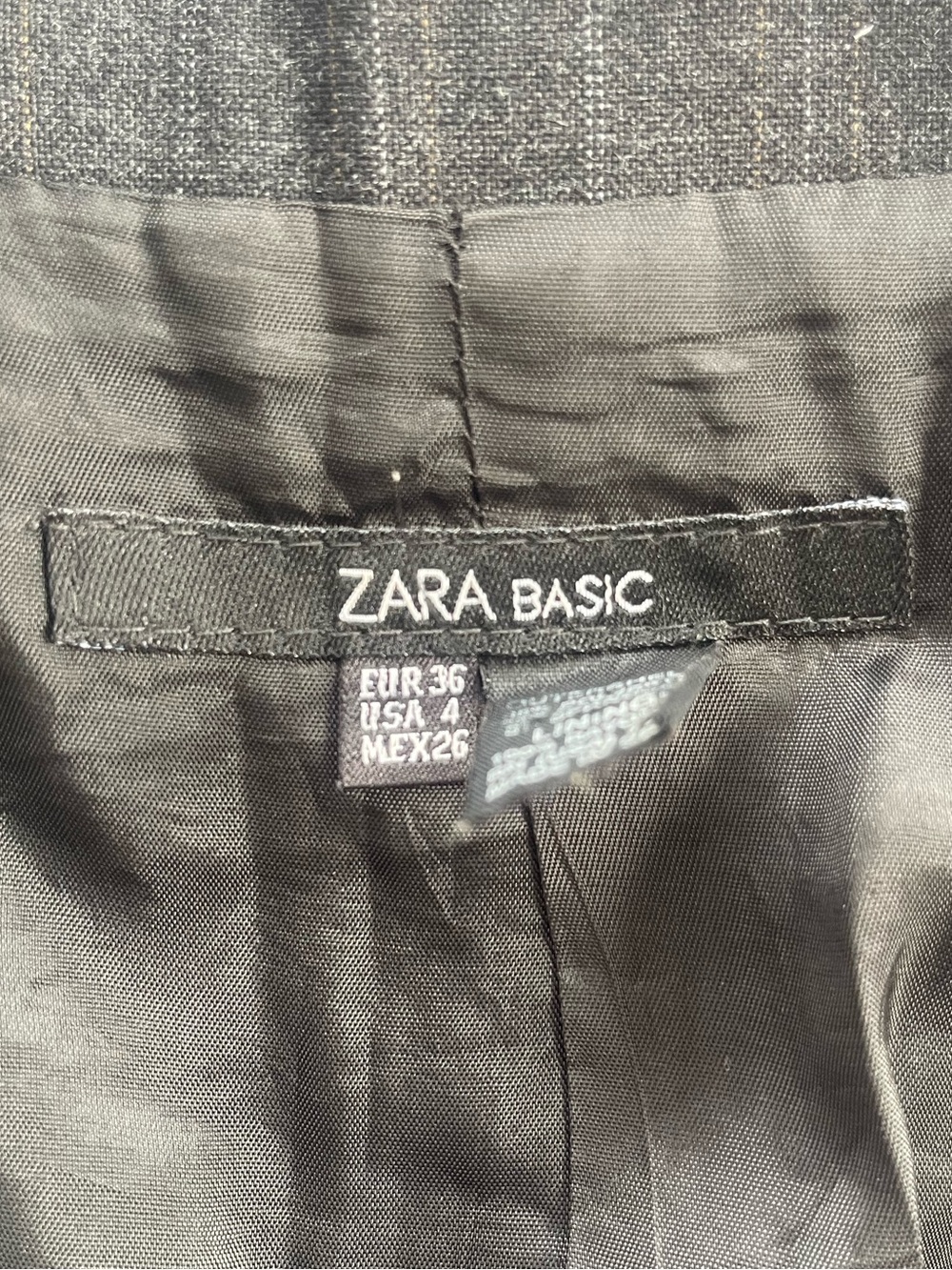 Zara Dark Charcoal Pinstripe Women's Blazer - Single Button - Picture 4 of 6